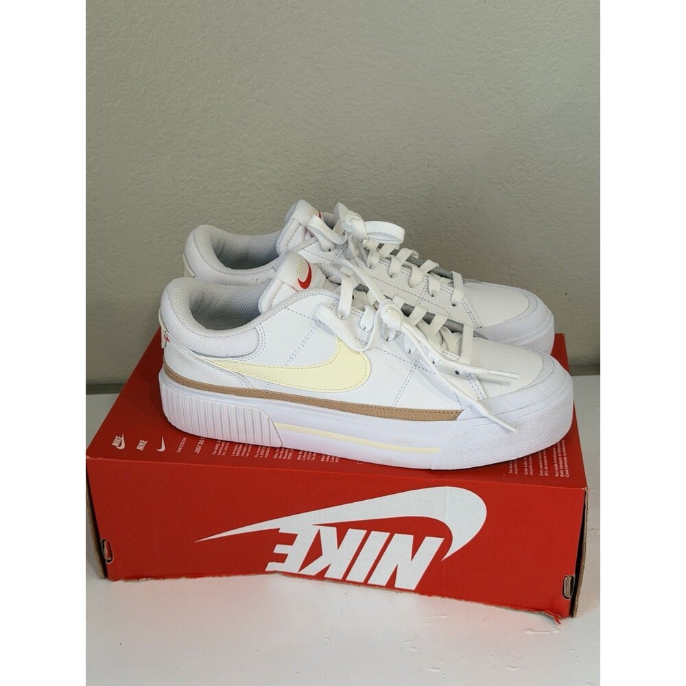 Nike Court Legacy Lift White Coconut Milk Women's Size 9 Platform DM7590-106